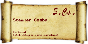 Stemper Csaba névjegykártya